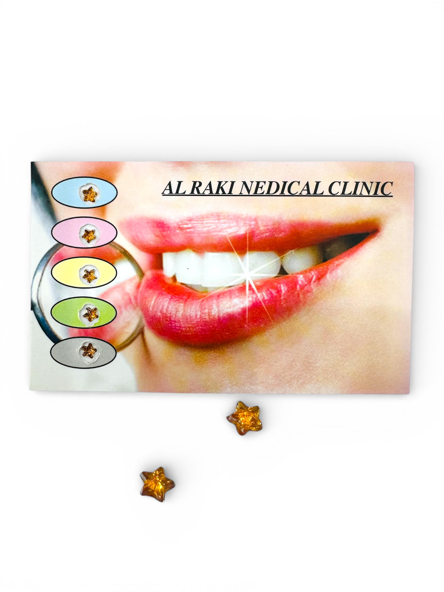 Star-Shaped Dental Teeth Gems – Gold Colour Tooth Ornament Jewelry 5 Pcs