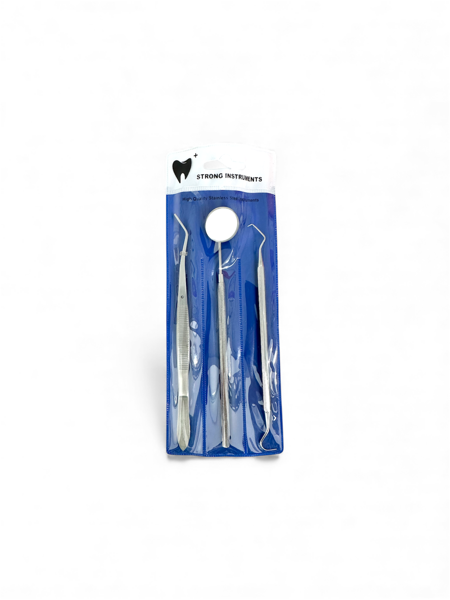 3-Piece Stainless Steel Dental Examination Set – Mirror, Probe & Tweezer