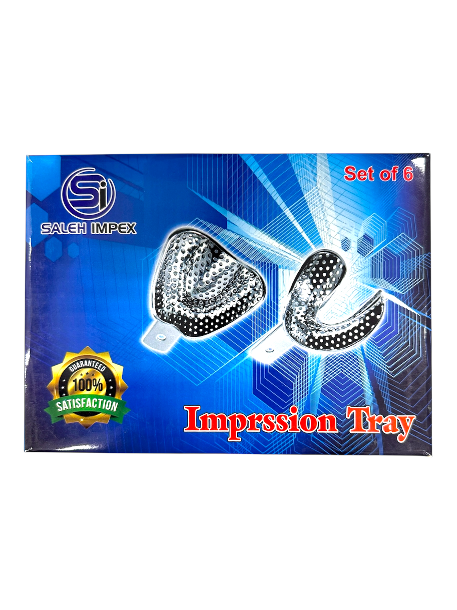 Impression Tray Stainless Steel 6 Pieces U&L All Size