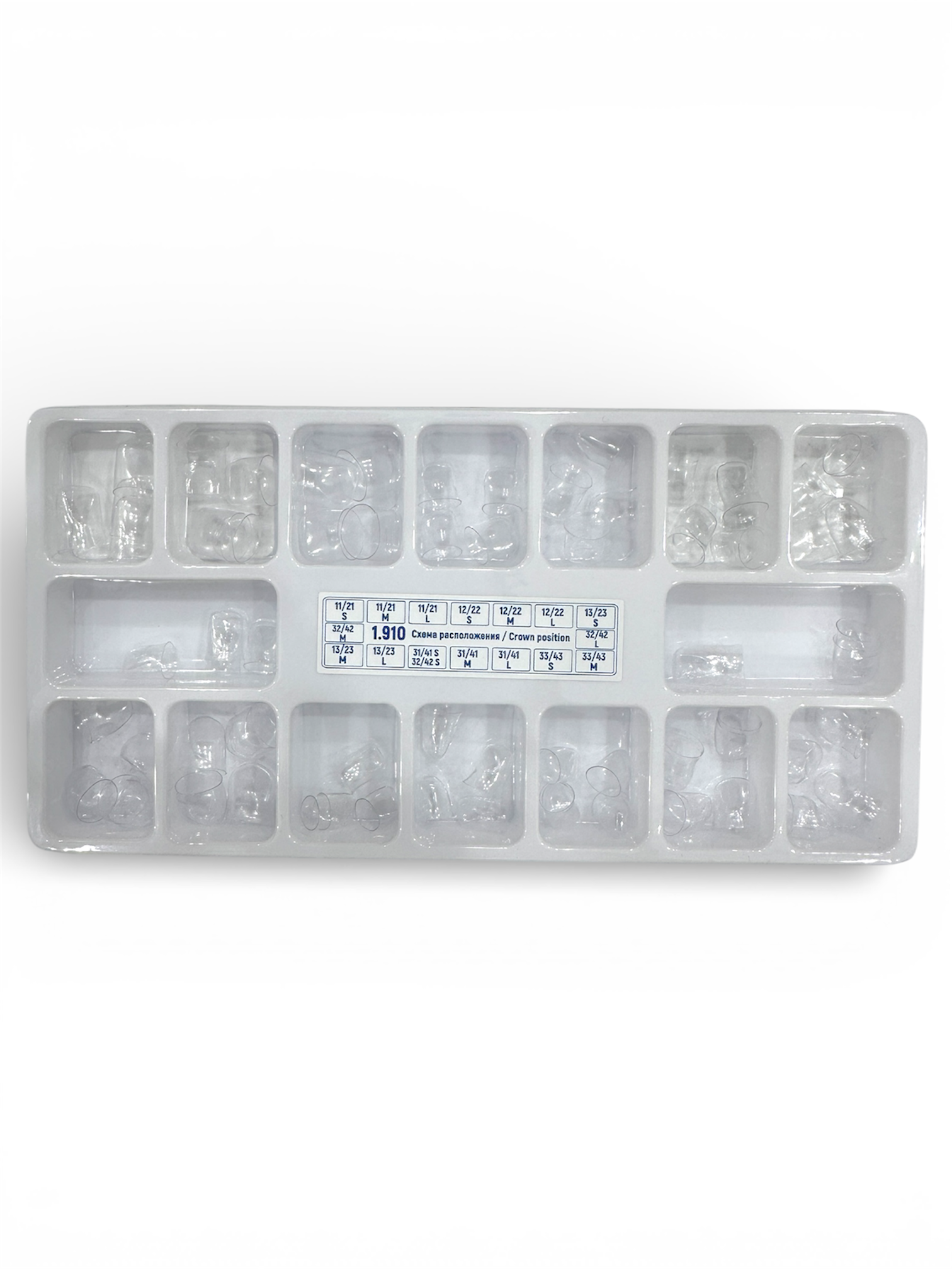 Transparent Strip Crown Kit – Pediatric Clear Composite Crown Forms (64 Pcs Assorted Sizes)