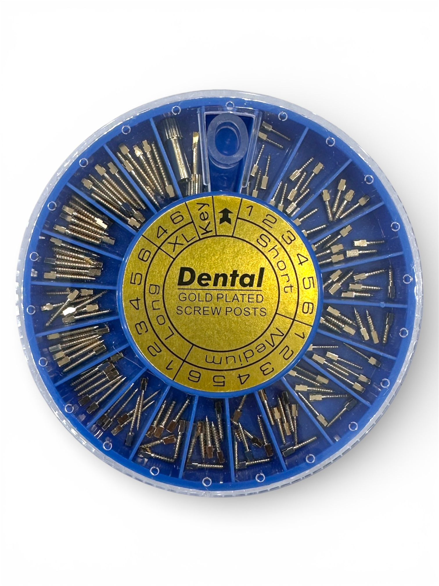 Gold Plated Screw Post Complete Kit – Endodontic Conical Pins for Post & Core Restorations 24 pcs