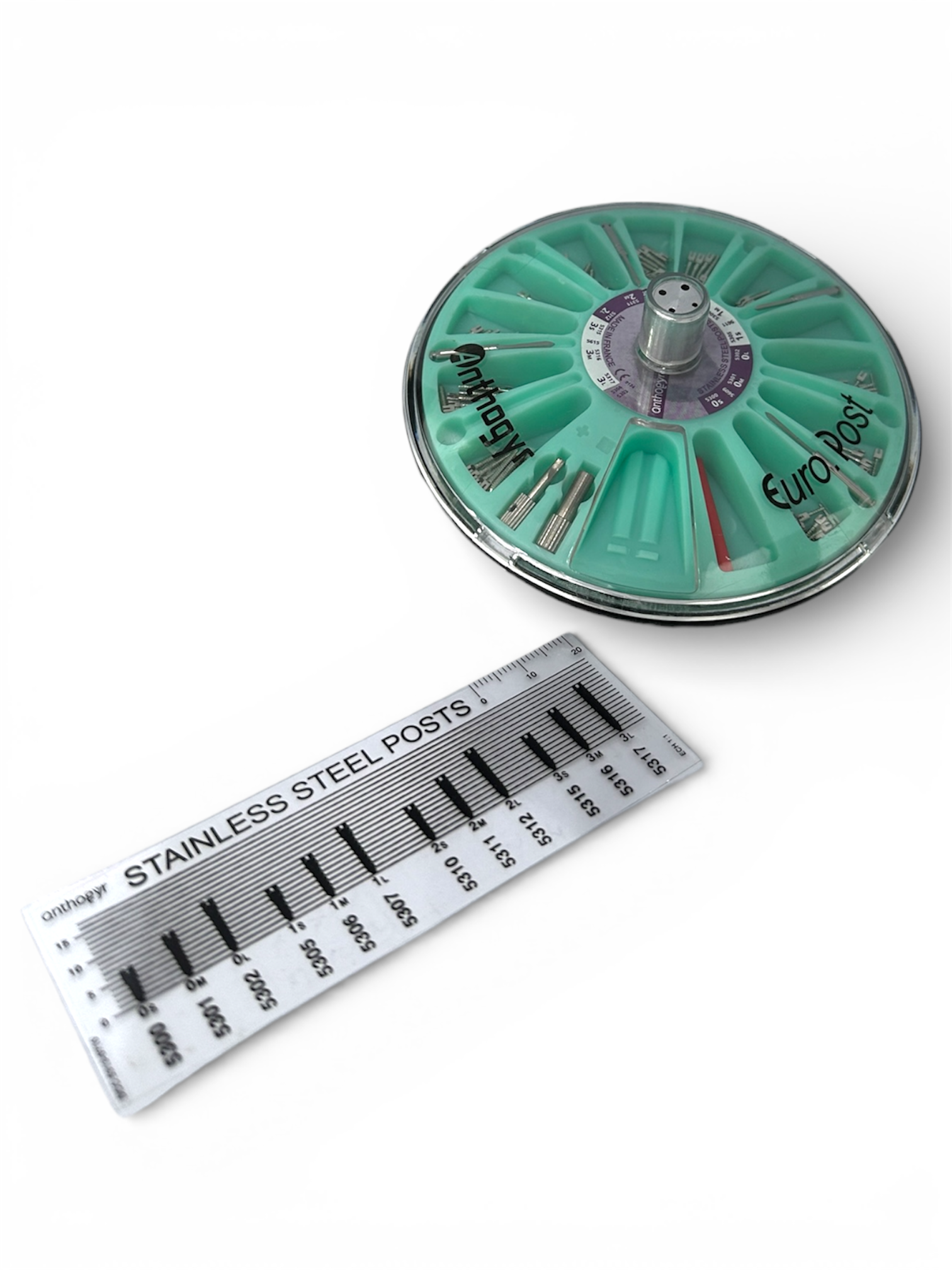 EuroPost Titanium Screw Post Kit Assorted 120 pcs Conical Posts with Scale