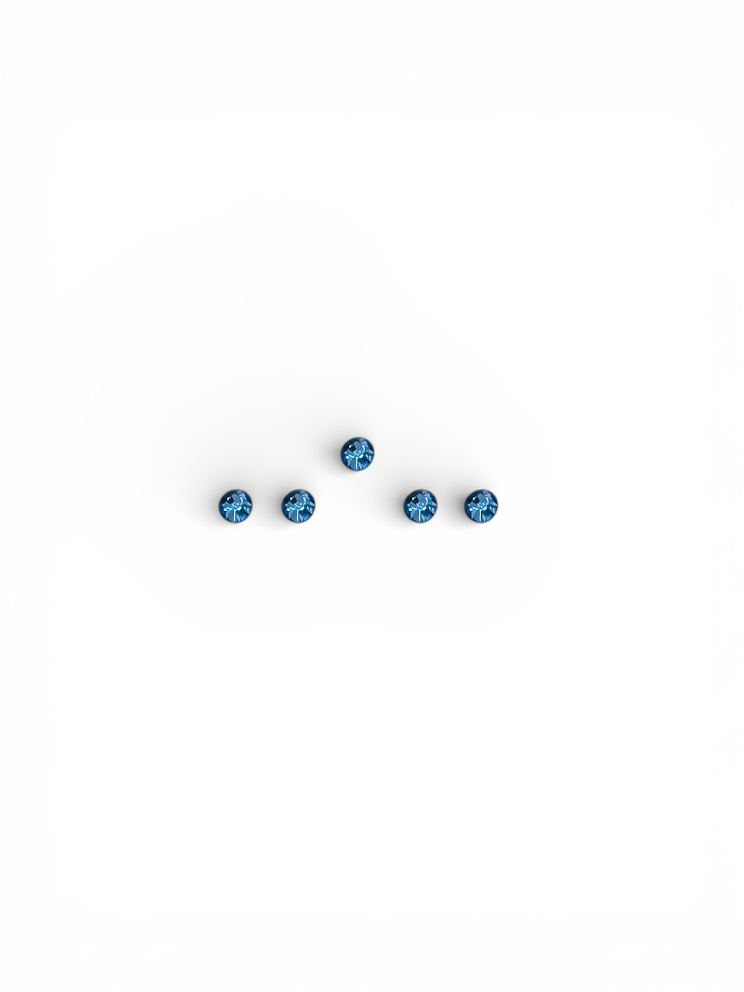Blue Teeth Gems – Simple Round Tooth Ornament Jewelry 5 Pcs