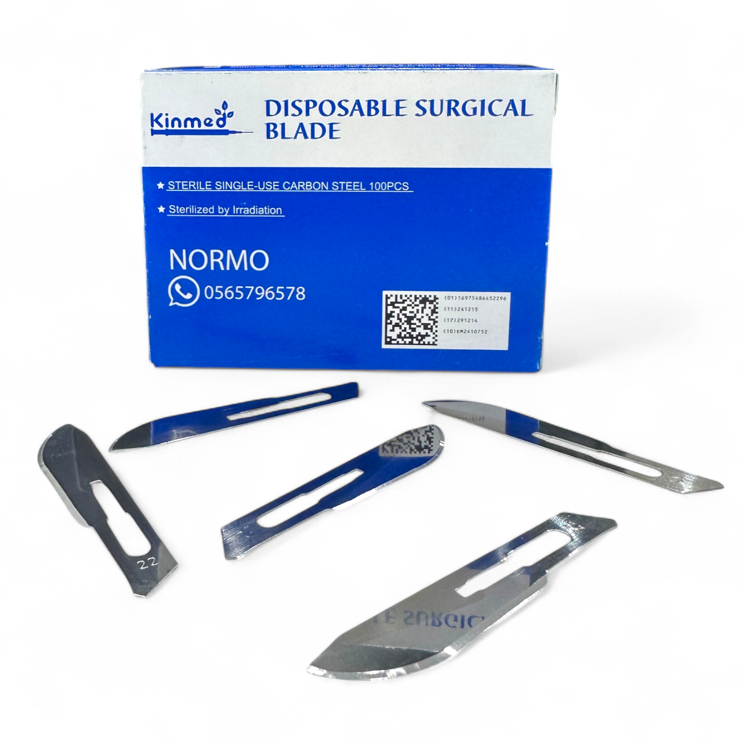 Kinmed Disposable Surgical Blades – Single‑Use Sterile Carbon Steel Blades (100 Pieces)